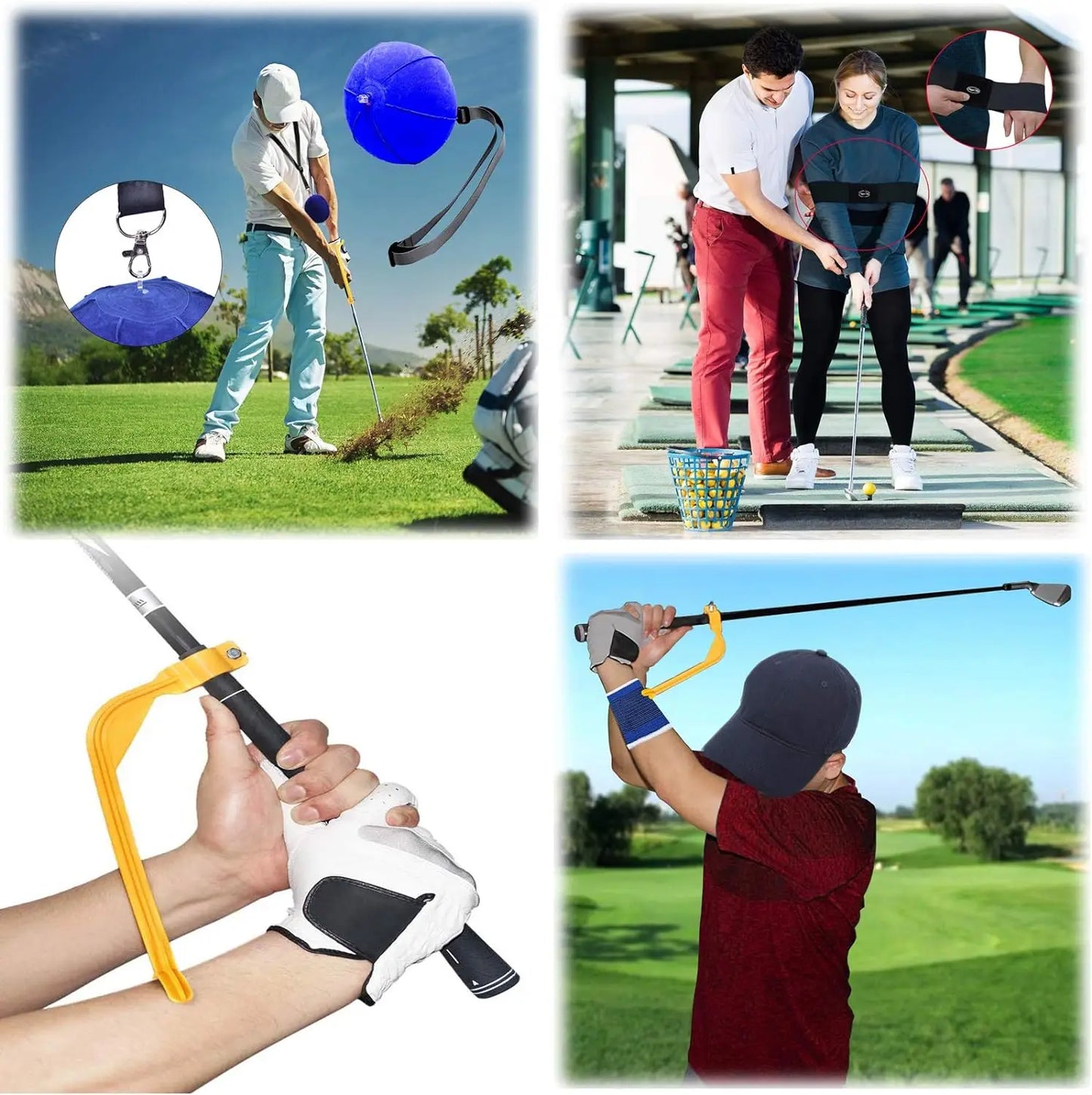 Golf Swing Training Aid Set – Arm Band, Smart Impact Ball & Pump for Posture Correction