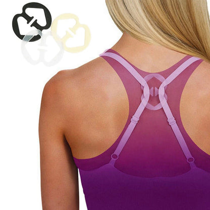 3-Piece Bra Strap Clips Set - Adjustable Non-Slip Buckles for Hidden Straps and a Secure Push-Up Fit