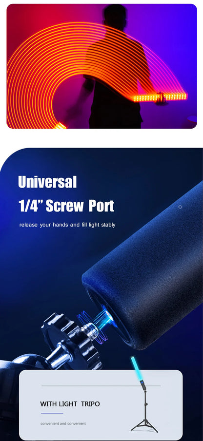 RGB Photography Video Light Stick - Colorful LED Lamp Fill Light, Handheld Speedlight with Tripod Stand for Parties