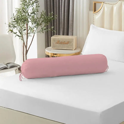 Solid Color Long Cylindrical Pillowcase – Removable & Washable Neck Bolster Cover for Bedroom