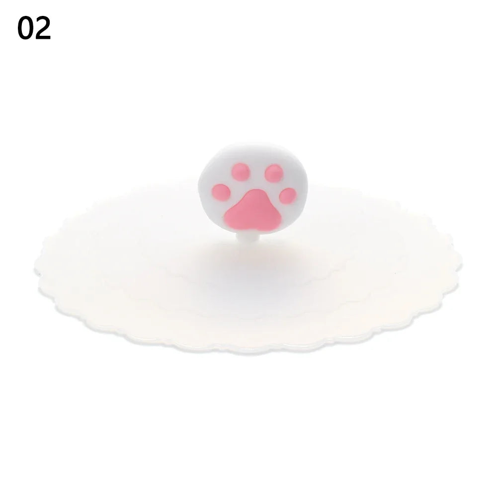 Cartoon 10cm Cute Silicone Cup Cover - Heat-Resistant, Leak-Proof, Dustproof Sealed Lid for Tea Cups