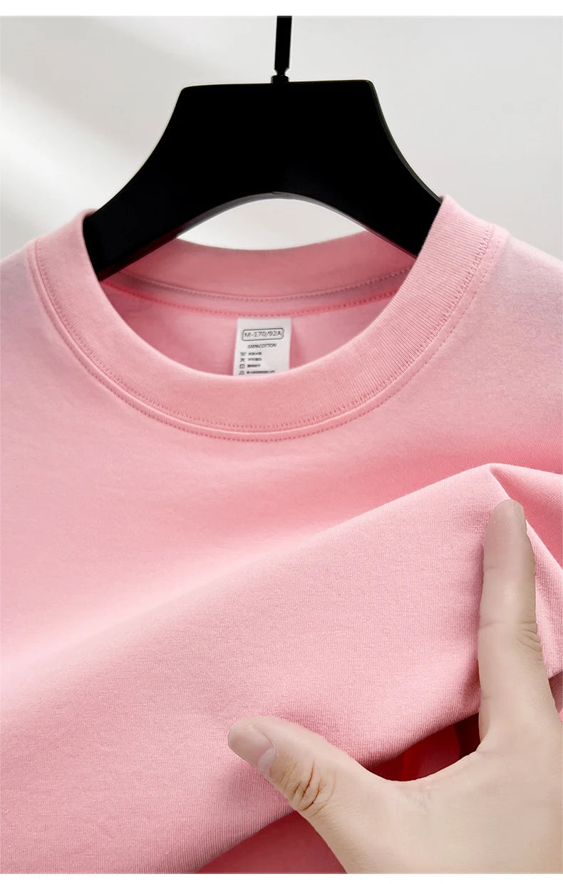 100% Pure Cotton Men’s Summer T-Shirt – High-End Short Sleeve Round Neck Breathable Fashion Top