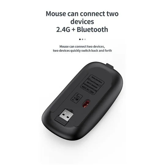 Gray Bluetooth 5.0 & 2.4G Wireless Keyboard Mouse Combo – Rechargeable Full Size Keyboard for Notebook & Laptop