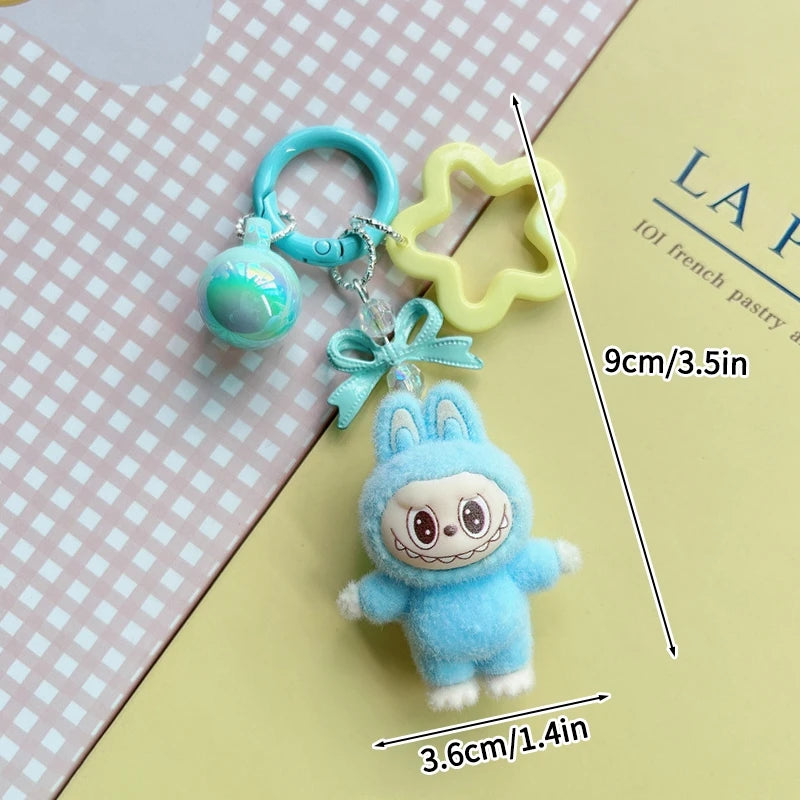 Plush Baby Keychain Bowknot Bag Pendant Hanging Charm for Phone Car Backpack Labobu Gift