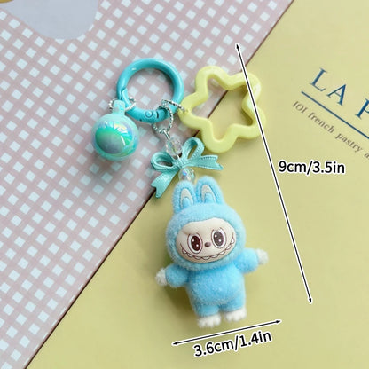 Plush Baby Keychain Bowknot Bag Pendant Hanging Charm for Phone Car Backpack Labobu Gift