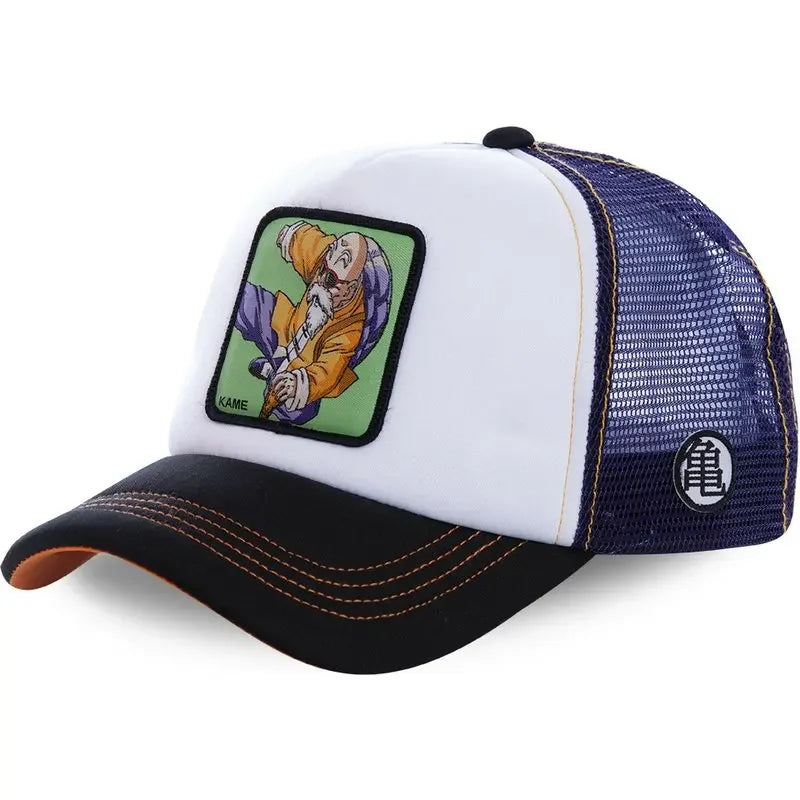 Dragon Ball Son Goku Trucker Cap - Embroidered Adjustable Mesh Sun Visor Hat for Men Summer Travel