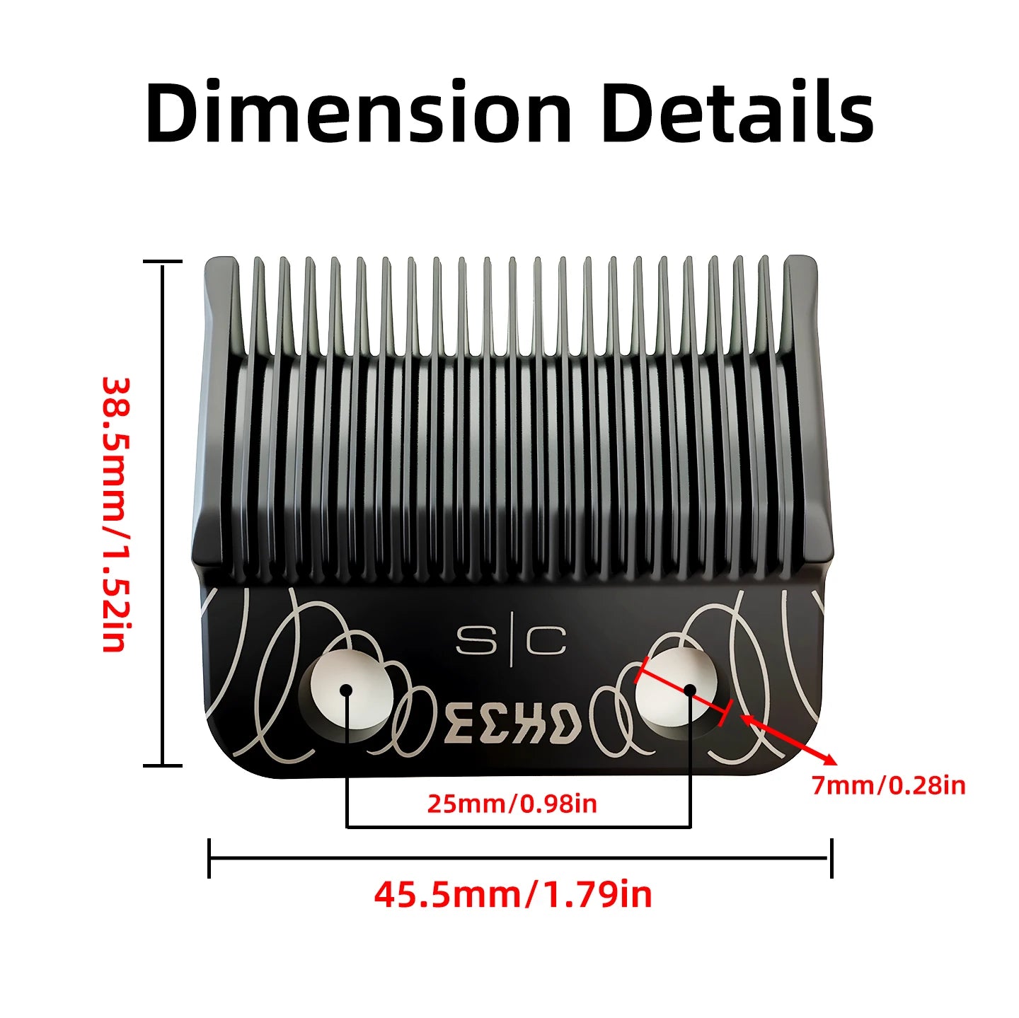 Professional Electric Clipper Replacement Blade - ECHO CRUNCH Compatible Barber Fade Blade