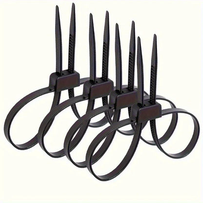4PCS Double Hole Nylon Zip Ties - Non-Slip Disposable Cable Ties for Household, Warehouse & Freight Use