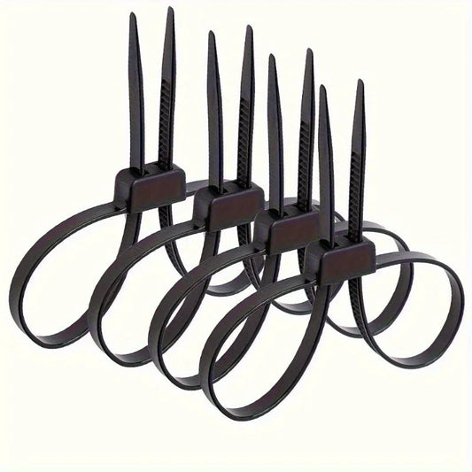 4PCS Double Hole Nylon Zip Ties - Non-Slip Disposable Cable Ties for Household, Warehouse & Freight Use