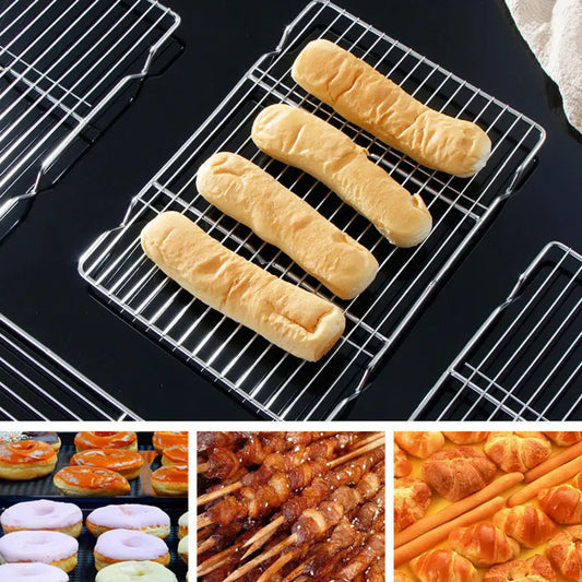 Nonstick Cake Cooling Rack - Metal Baking Grid Tray for Cookies, Bread, Biscuits & Pastry Cooling