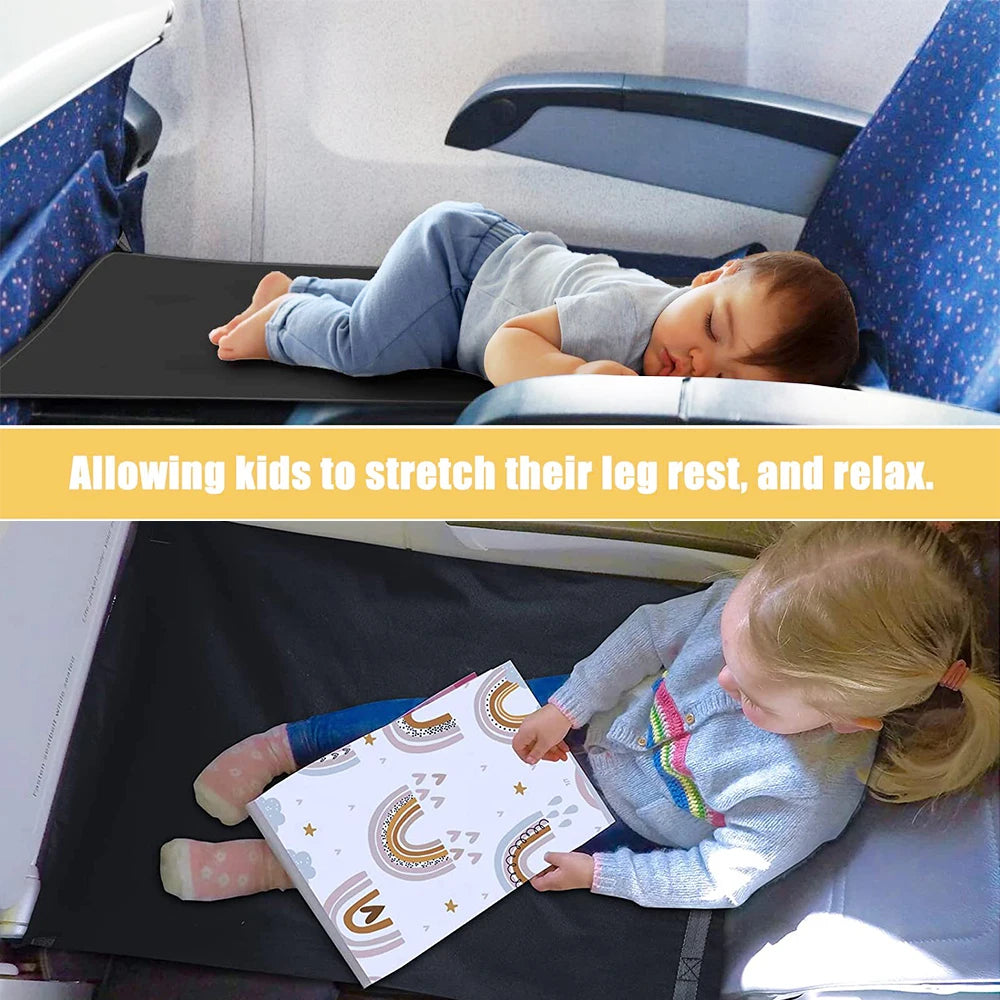 Kids Travel Airplane Bed: Portable Foot Rest Hammock for Baby Pedals, Seat Extender Leg Rest - Comfortable Airplane Travel Solution for Kids