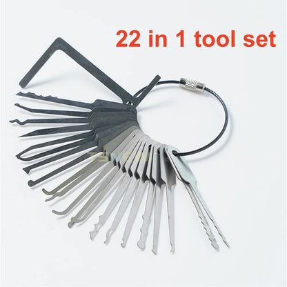 22-in-1 Universal Lock Key Set - Portable Master Keys for Locks and Locksmith Use