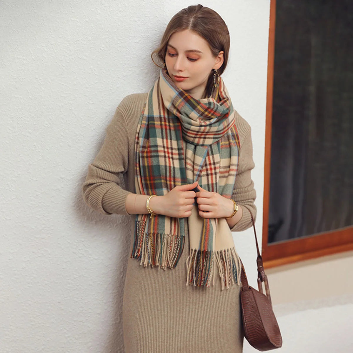 Women's Scottish Tartan Scarf - Warm Plaid Soft Long Wrap Shawl, Perfect Christmas or Valentine's Day Gift for Girlfriend, Wife, or Mom