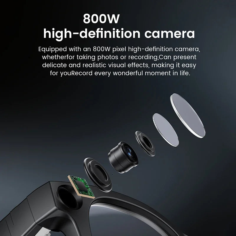 E02C AI Smart Glasses - 8MP HD Camera, 32GB Storage, AI Translation & Smart Recognition