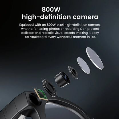 E02C AI Smart Glasses - 8MP HD Camera, 32GB Storage, AI Translation & Smart Recognition