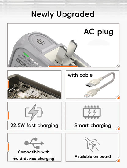 20000mAh Magnetic Wireless Power Bank – 10000mAh Portable Fast Charging Stand with USB Cable for iPhone, Samsung, Xiaomi