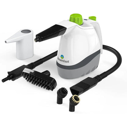 Handheld Steam Cleaner – 6 Accessories Included, Quick Heat-Up, Removes Dirt, Grime & Grease, White