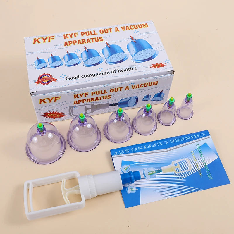 12/6 Pcs Jar Vacuum Cupping Set – Meridian Therapy & Acupuncture Suction Cups for Anti-Cellulite Body Massage