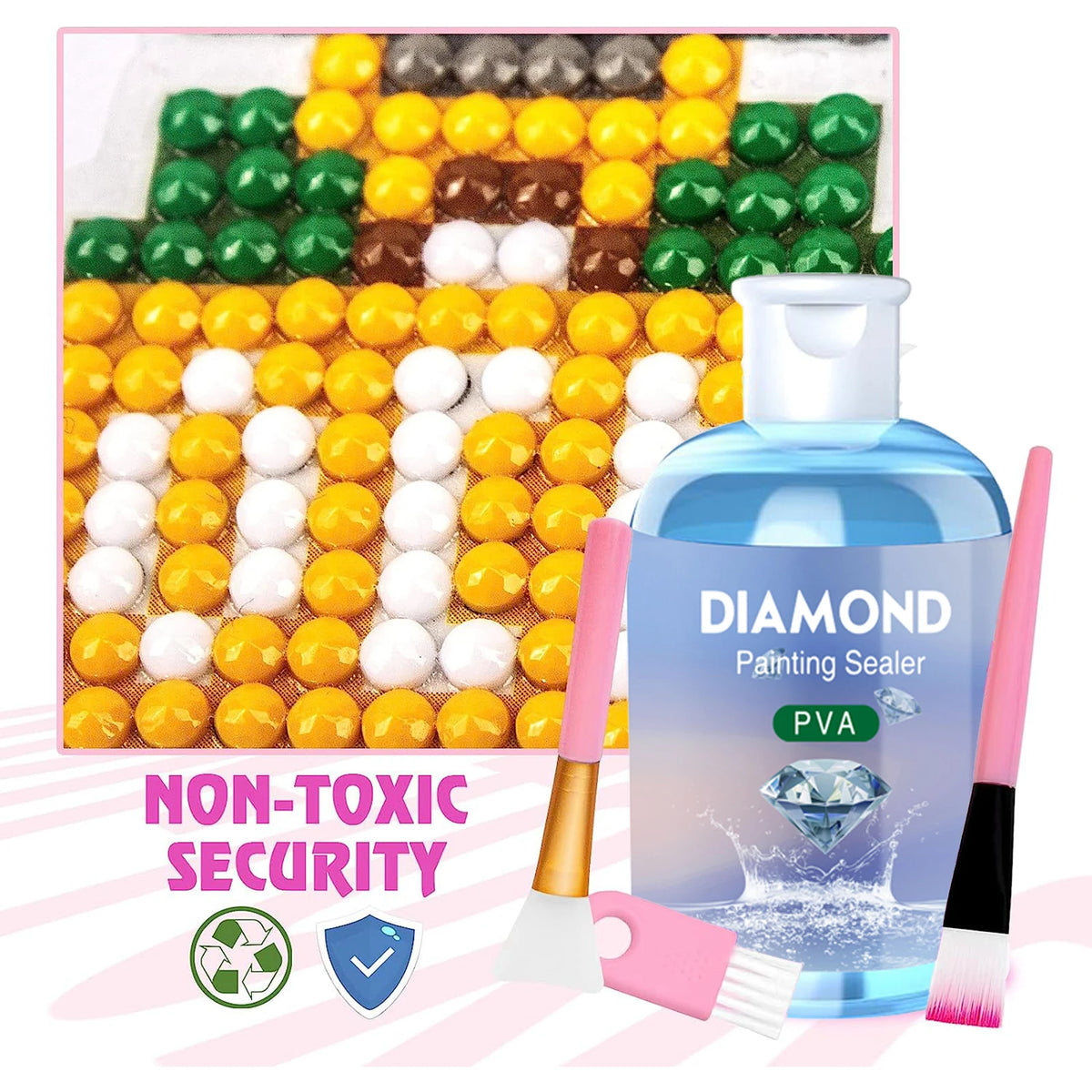 Diamond Painting Sealer Glue Kit - 120ML Puzzle Glue with 3 Brushes and Accessories