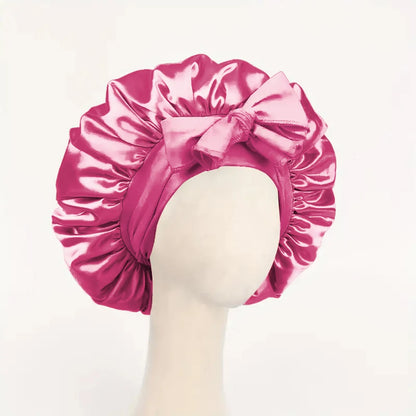 Satin Silk Bonnet – Adjustable Sleeping Hair Bonnet with Tie Band for Women & Men