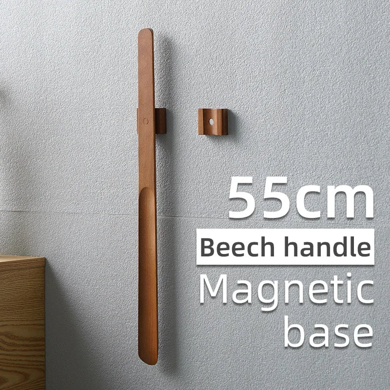 55CM Wooden Long Handle Magnetic Shoehorn - Shoe Spoon Horn for Easier Wear with Customized Logo Support