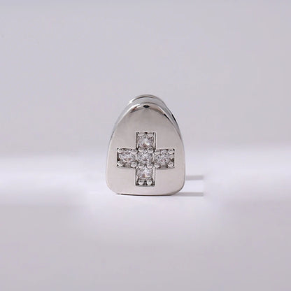 Full Zircon Inlaid Teeth Decoration – Hip Hop Style Single Teeth for Men & Women, Perfect for Dating & Party Wear