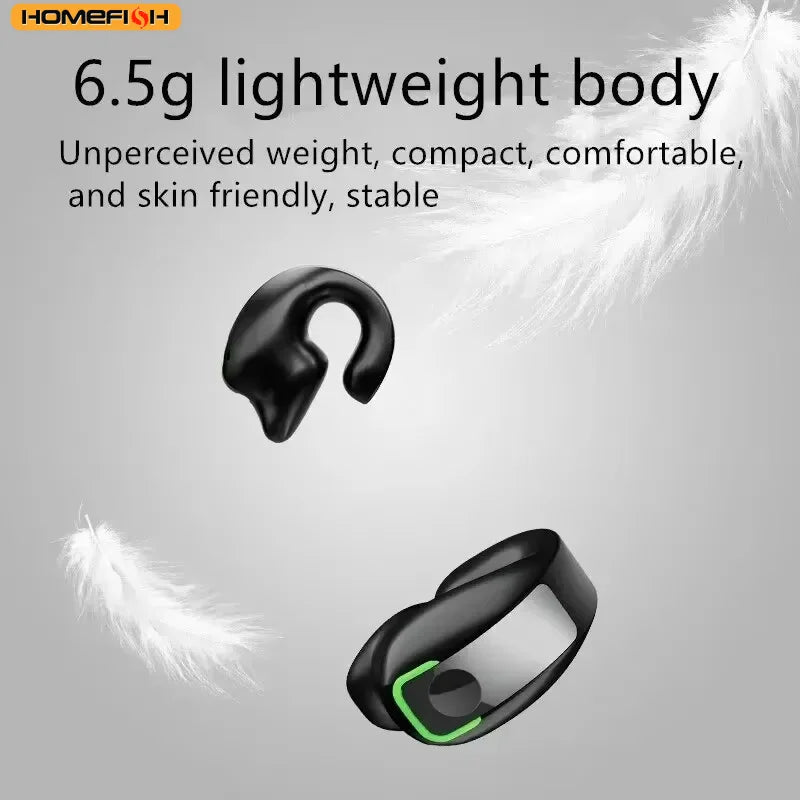 BT Wireless Earphone - Mini Clip-On Monaural Bone Conduction TWS Headset for Business & Everyday Use