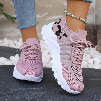 Women’s 2025 Leopard Print Sneakers – Lightweight Breathable Casual Shoes Sale