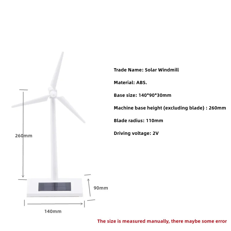 2-in-1 Solar Wind Generator Model - Educational Assembly Kit & Desktop Windmill Decoration for Home, School & Exhibitions