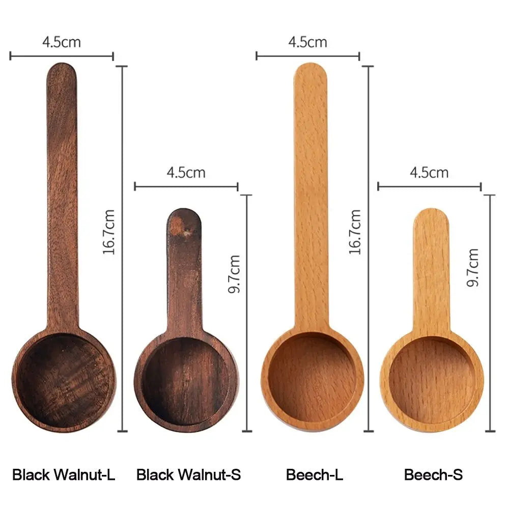 Wooden Measuring Spoon Set for Kitchen – Tea, Coffee, Sugar & Spice Scoops Cooking Tools