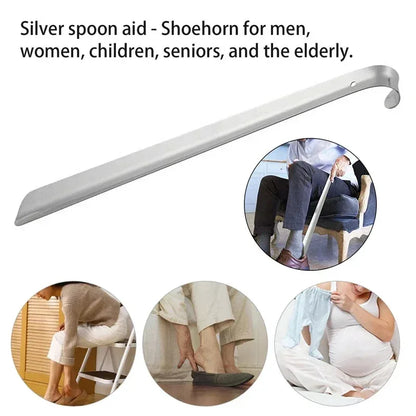 52cm Extra Long Stainless Steel Shoehorn – Silver Metal Shoe Remover and Lifter Aid Tool