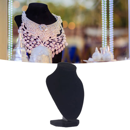 Wooden Necklace Display Bust - Elegant Black Jewelry Mannequin Stand for Necklace & Jewelry Display