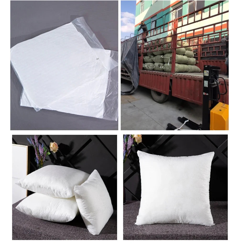 Real Home Cushion Core – PP Cotton Pillow Filling for Waist & Decorative Cushions, Available in Multiple Sizes (35x35 to 40x60cm)