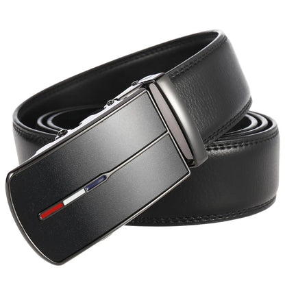 Men’s Cowskin Leather Belt – Luxury Automatic Buckle Designer Style in Black or Brown (3.5cm)
