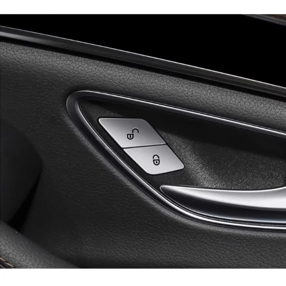 Mercedes-Benz C/E/GLC/Vito ABS Door Lock Button Cover – W205 W213 X253 W447 Car Interior Lock/Unlock Sticker Accessories