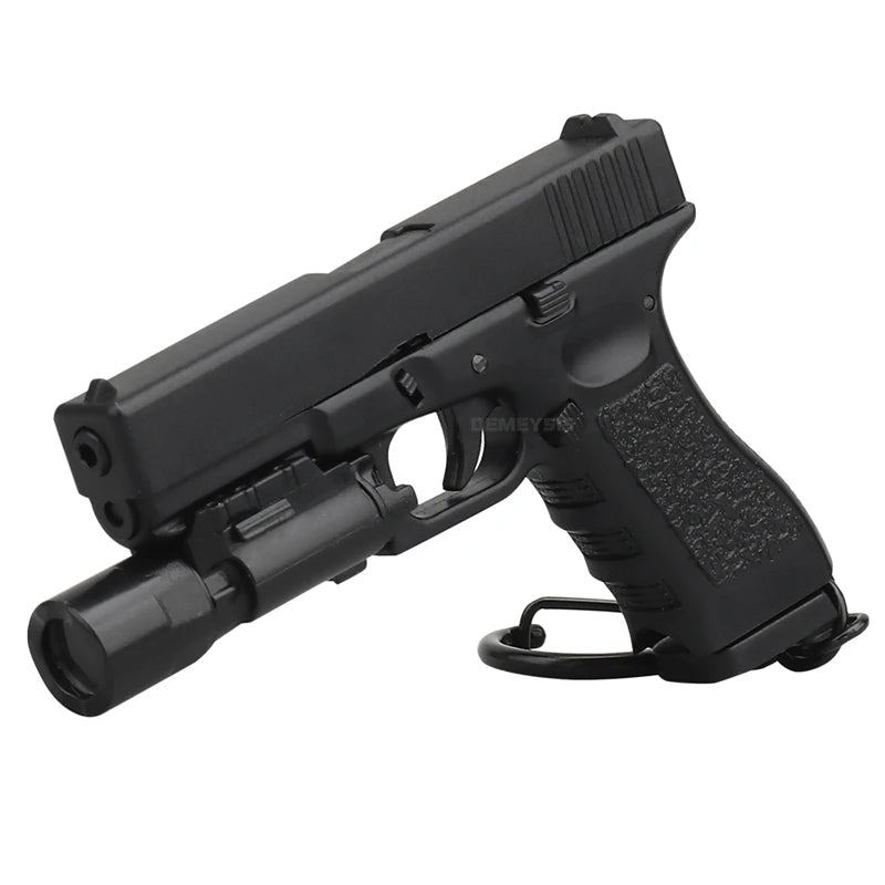 Mini Tactical Pistol Keychain - G17 Model Gun Shape Detachable Key Ring Backpack Vest Decorative Accessory