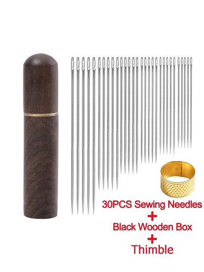 Side Hole Blind Sewing Needles – Stainless Steel Self-Threading Hand Sewing Pins for DIY & Home Use