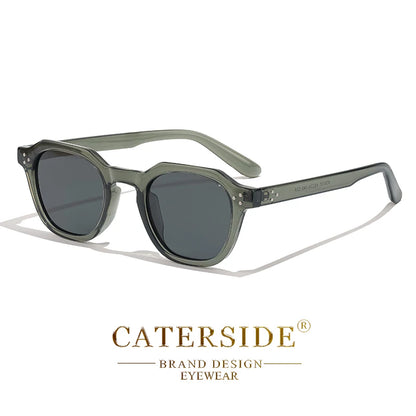CATERSIDE Retro Polarized Sunglasses – Ultralight TR90 Frame Polygon Style for Men & Women, High-Quality Travel Eyewear