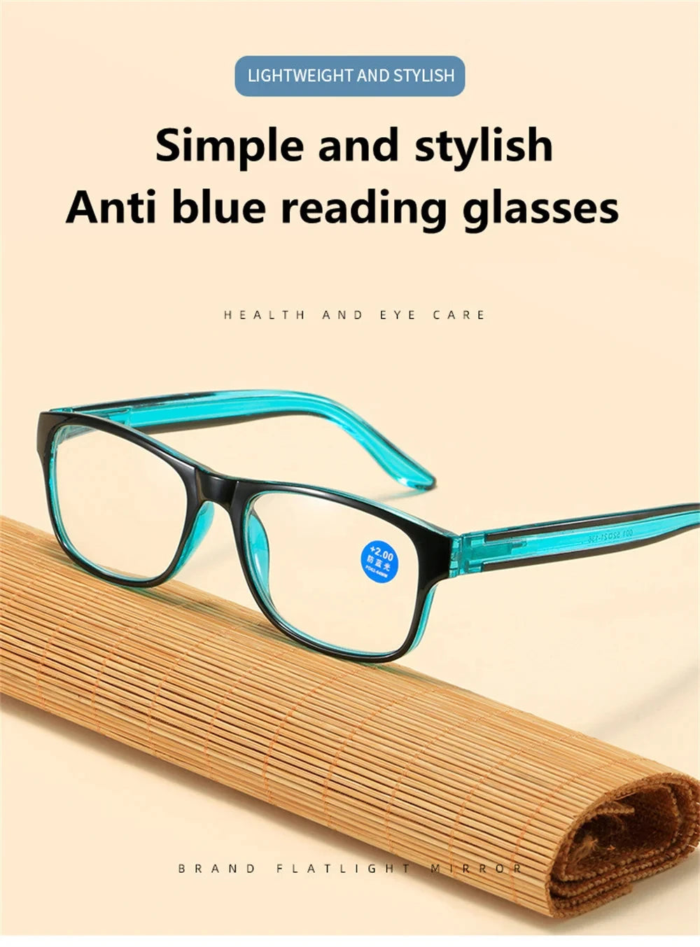 Anti Blue Light Reading Glasses – Fashion Clear Square Computer Eyewear with Spring Legs Frame for Women & Men