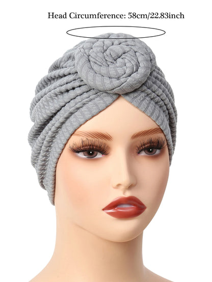 Women’s Fashion Turban Hijab Hat – Soft Elastic African Head Wrap, Breathable Muslim Chemo Cap for Girls & Women