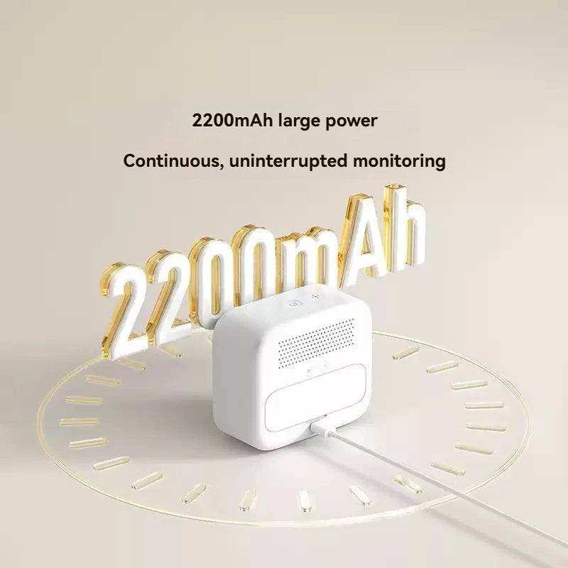 DUKA CF1 CO2 Detector - High-Accuracy Air Quality Monitor with Temperature, Humidity, Clock & Rechargeable Battery