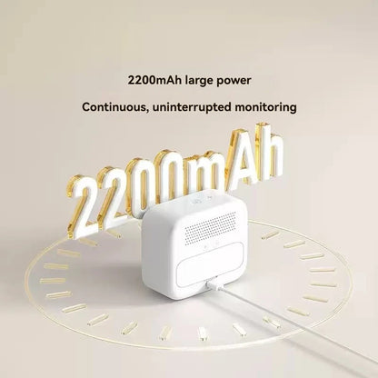 DUKA CF1 CO2 Detector - High-Accuracy Air Quality Monitor with Temperature, Humidity, Clock & Rechargeable Battery