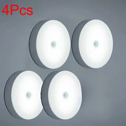 Motion Sensor LED Night Light USB Rechargeable – Wireless Cabinet, Wardrobe & Staircase Lamp (1–8PCS)