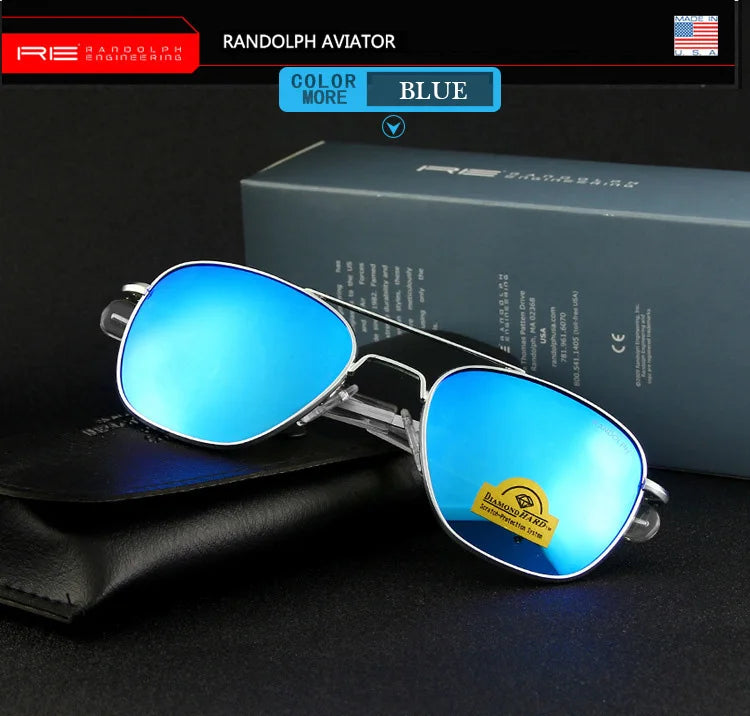 RE Military Aviation Sunglasses — Vintage Titanium Frame Pilot Glasses for Men & Women