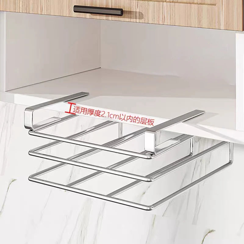 Under Cabinet Cutting Board Organizer – Stainless Steel Hanging Rack for Chopping Boards & Pot Lids