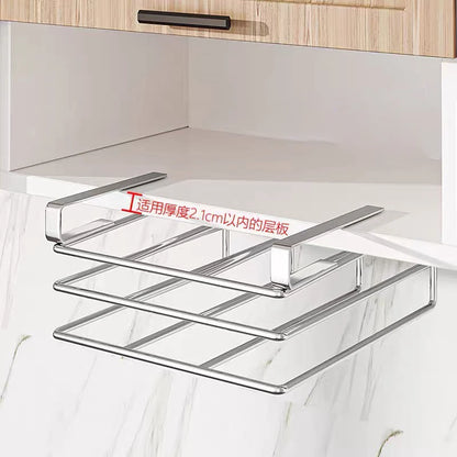 Under Cabinet Cutting Board Organizer – Stainless Steel Hanging Rack for Chopping Boards & Pot Lids