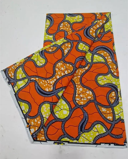 African Wax Print Fabric 6 Yards - Ghana Kente Design Ankara Kitenge Pagne