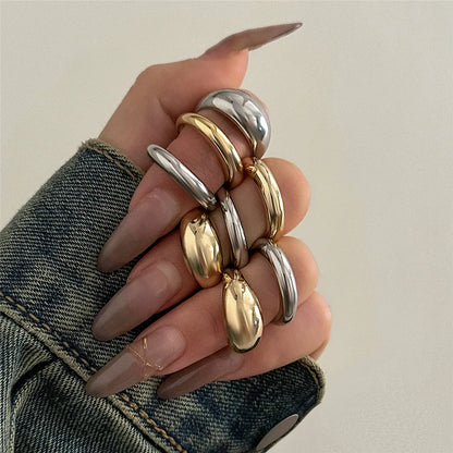 8Pcs/Set Creative Water Drop Rings for Women – Vintage Geometric Adjustable Open Finger Rings, Couple Wedding Accessories