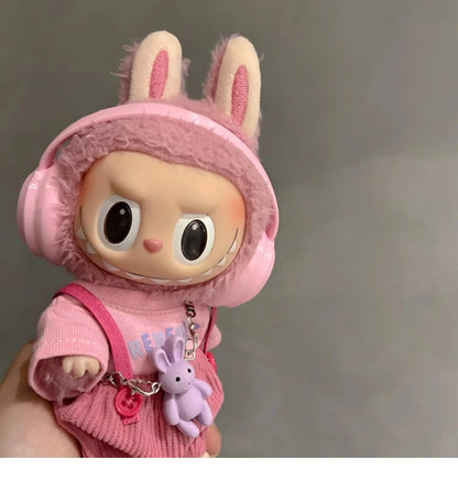 Labubu Doll Accessories — 17cm Fashion & 10cm Cotton Doll Macaron Color Earphones for Labubu Dolls