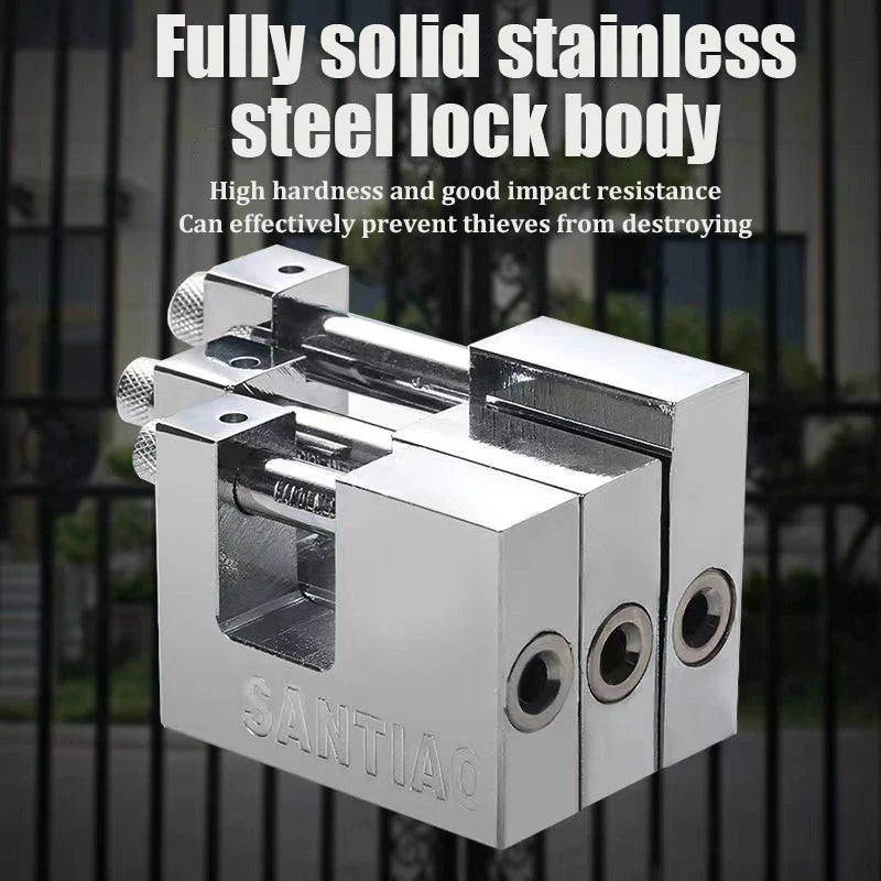 High Security Padlock with 3 Keys – Heavy Duty D-Shaped Lock for Garage Doors, Containers, Gates, and Warehouses